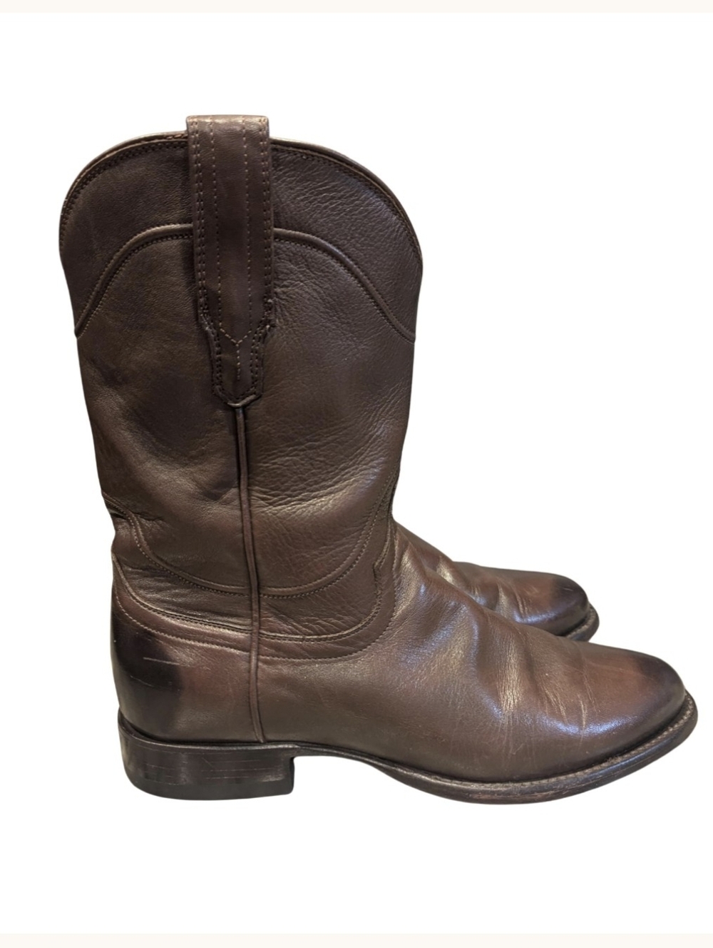 Tecovas The Earl Dark Brown Leather Cowboy Boots - Picture 3 of 7